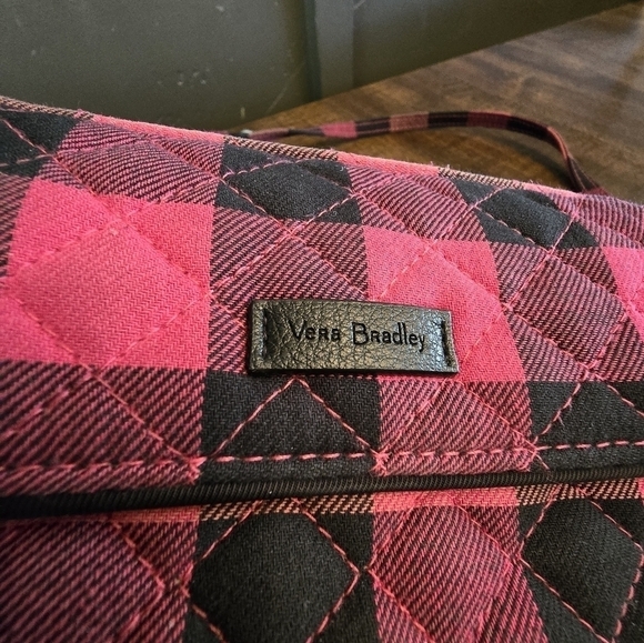 Vera Bradley Red & Black Tartan Plaid Cross Body Purse Bag Double Zip Closure - Picture 3 of 8